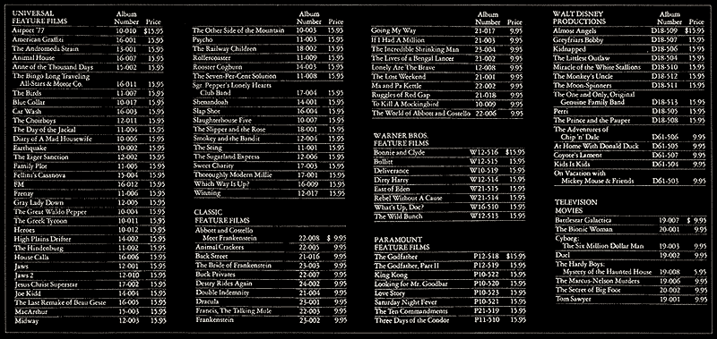 DiscoVision Catalog Price Sheet